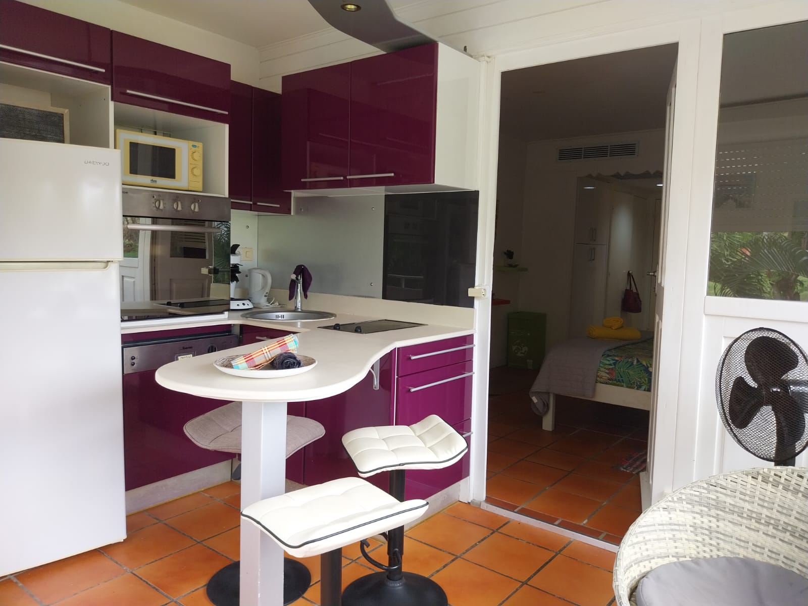 Cuisine ouverte sur la chambre