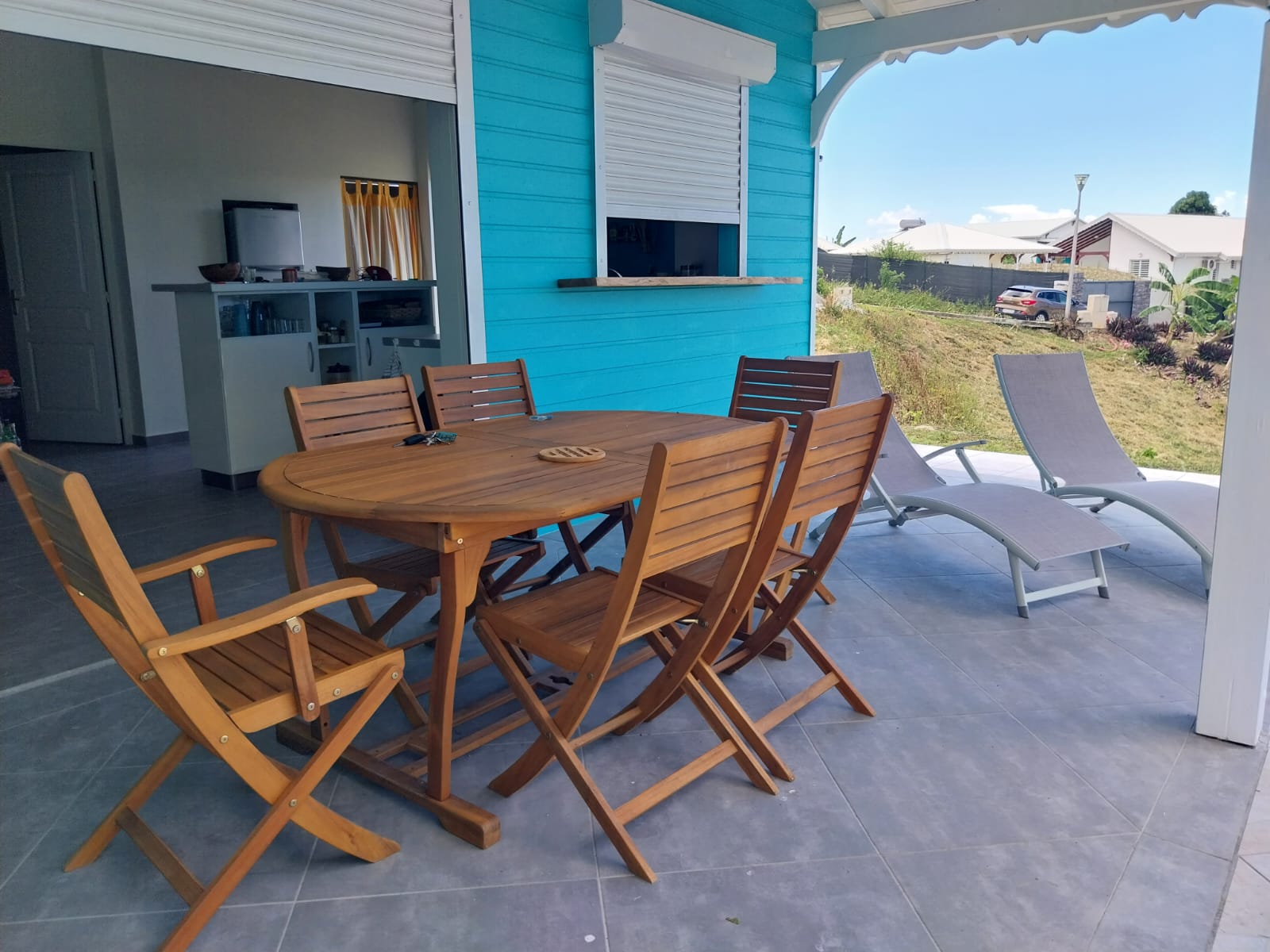 Terrasse et salon extérieur de Case Turquoise